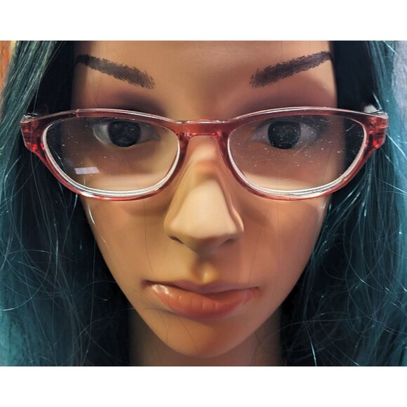ABS Pink Translucent Retro Reading GLasses - Picture 8 of 10